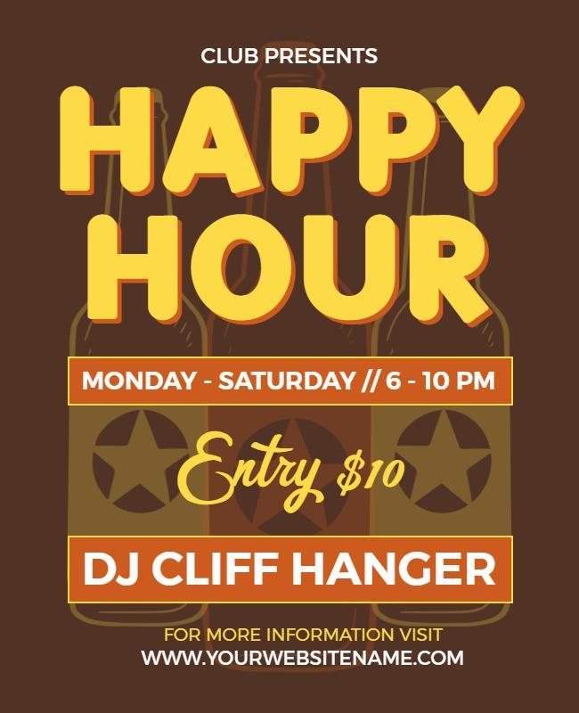 Weekly Club Happy Hour Event Flyer Template