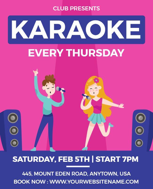 Weekly Club Karaoke Night Flyer Template