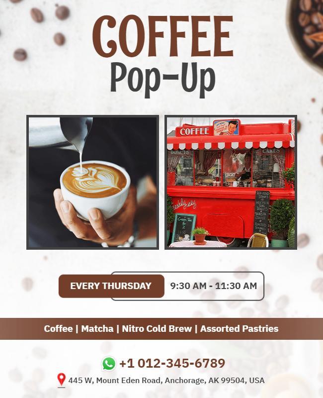 Weekly Coffee Pop Up Event Flyer Template