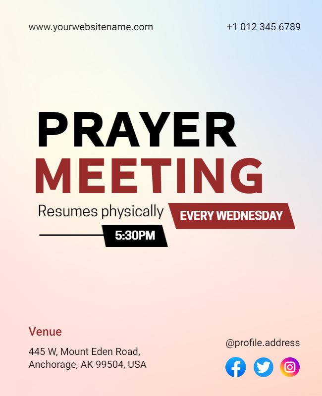 Weekly Community Prayer Meeting Flyer Template