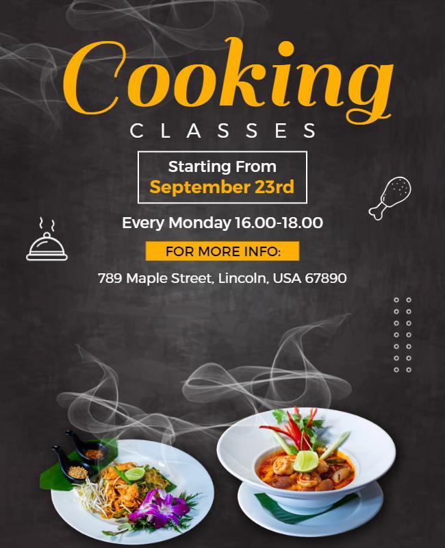 Weekly Culinary Classes Promotion Flyer Template