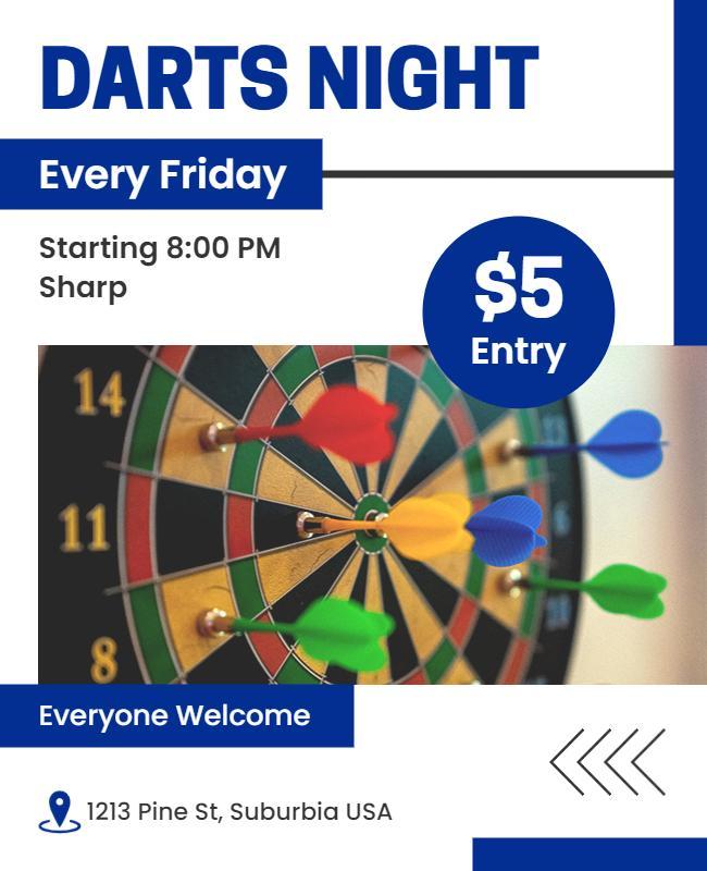 Weekly Darts Night Event Flyer Template