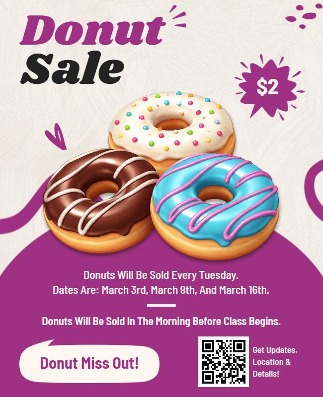 Weekly Donut Sale Promotional Poster Template