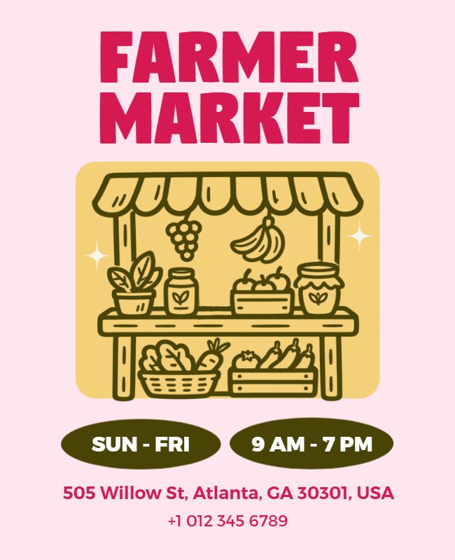 Weekly Farmers Market Event Poster Template