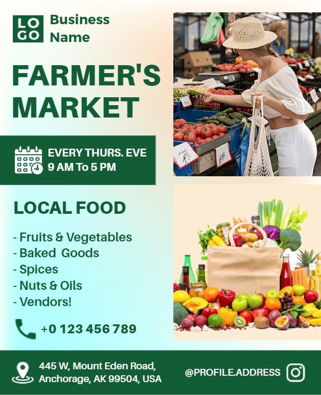 Weekly Farmers Market with Local Produce Flyer Template