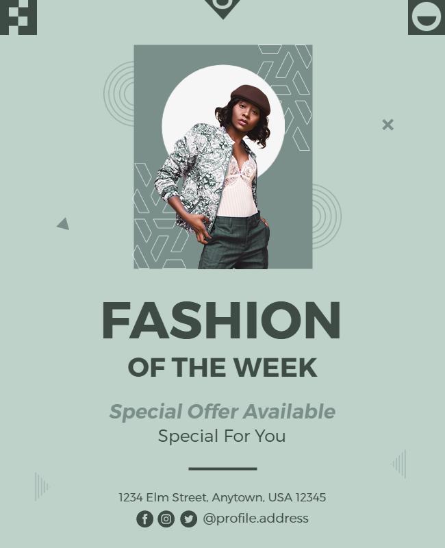 Weekly Fashion Event Promotional Flyer Template