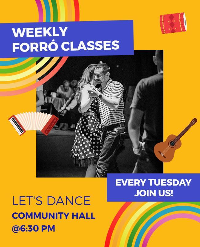 Weekly Forro Dance Classes Flyer Template