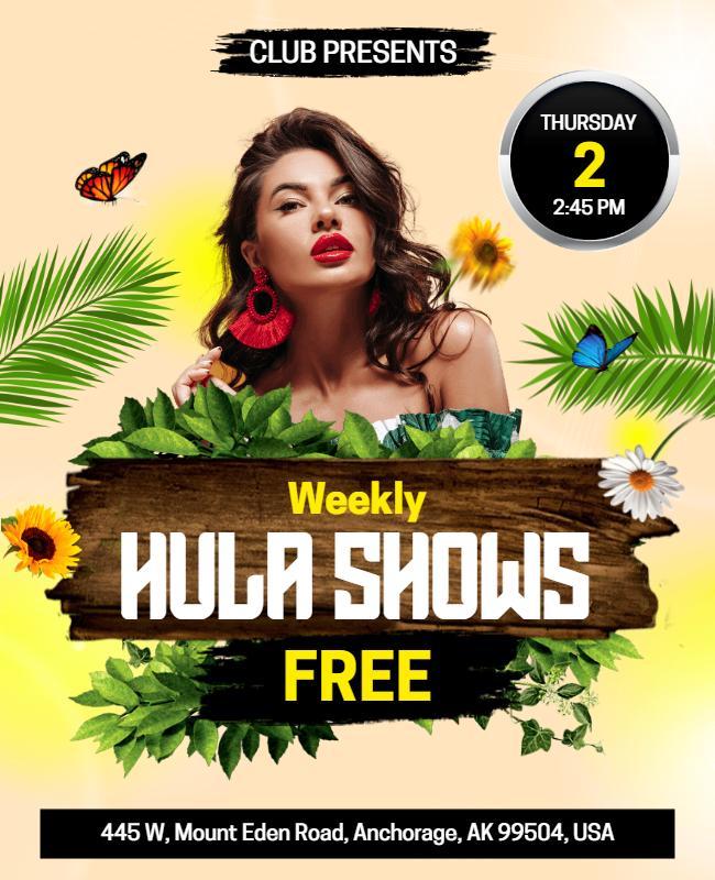 Weekly Free Hula Dance Event Flyer Template