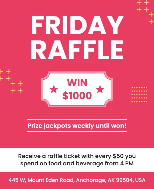 Weekly Friday Raffle Event Flyer Template