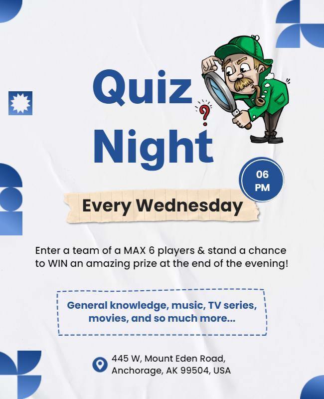 Weekly Fun Quiz Night Event Flyer Template