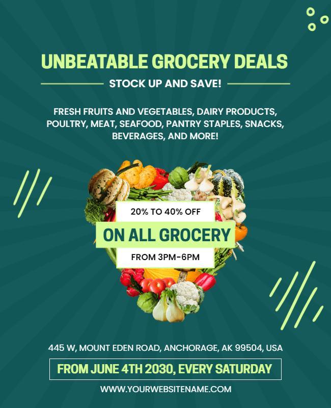 Weekly Grocery Discount Event Flyer Template