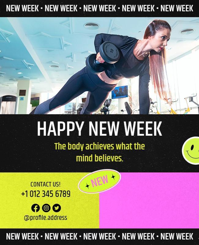 Weekly Gym Fitness Motivation Flyer Template