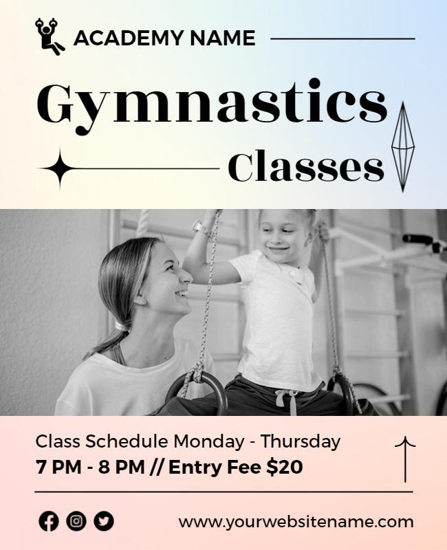 Weekly Gymnastics Training Classes Flyer Template