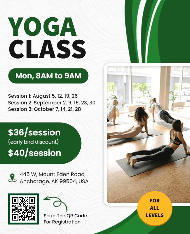 Weekly Morning Yoga Class Flyer Template