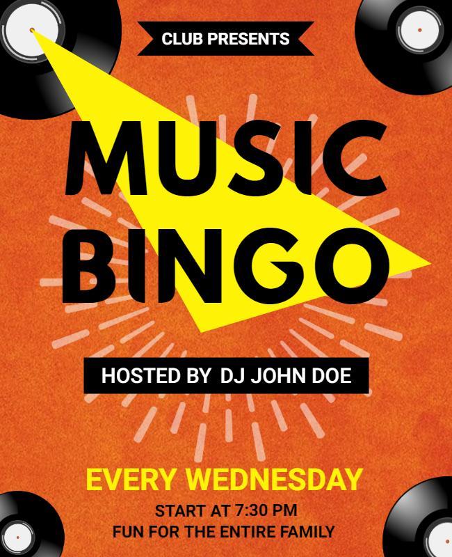 Weekly Music Bingo Event Flyer Template