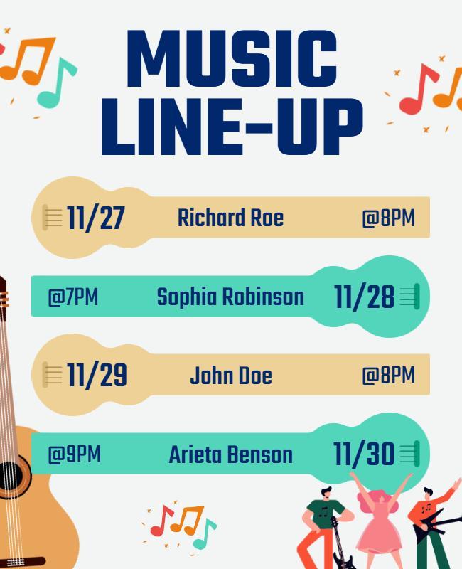 Weekly Music Event Line-up Flyer Template