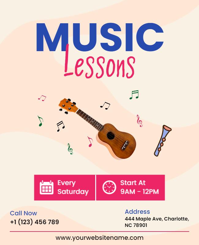 Weekly Music Lessons Advertisement Flyer Template