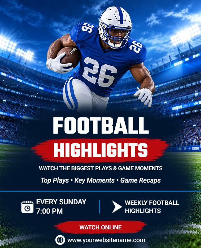 Weekly Online Football Highlights Flyer Template
