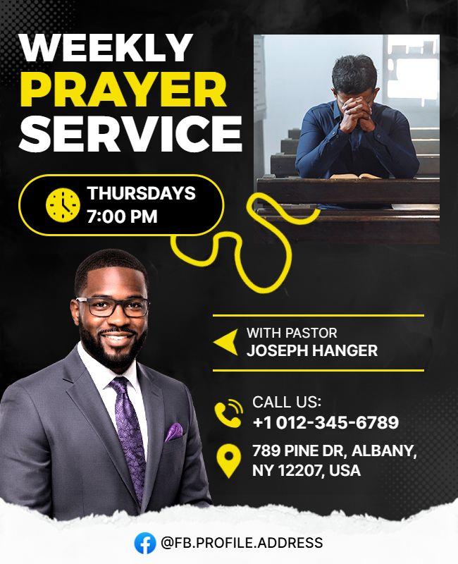 Weekly Prayer Service Event Flyer Template