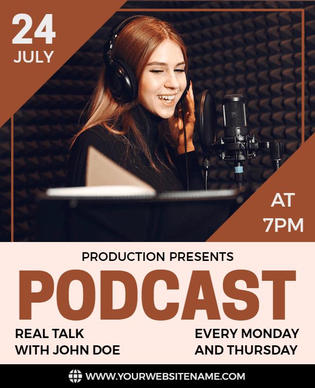 Weekly Real Talk Podcast Event Flyer Template