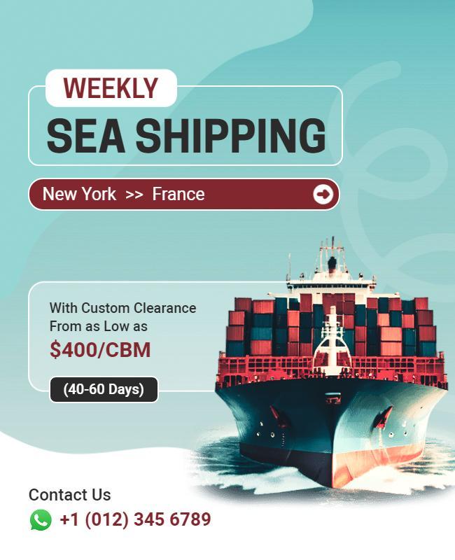 Weekly Sea Shipping Services Flyer Template