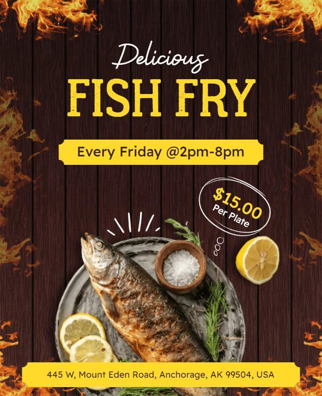 Weekly Seafood Fish Fry Event Flyer Template