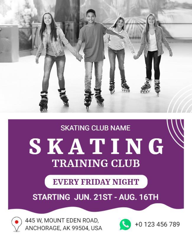 Weekly Skating Training Club Event Flyer Template