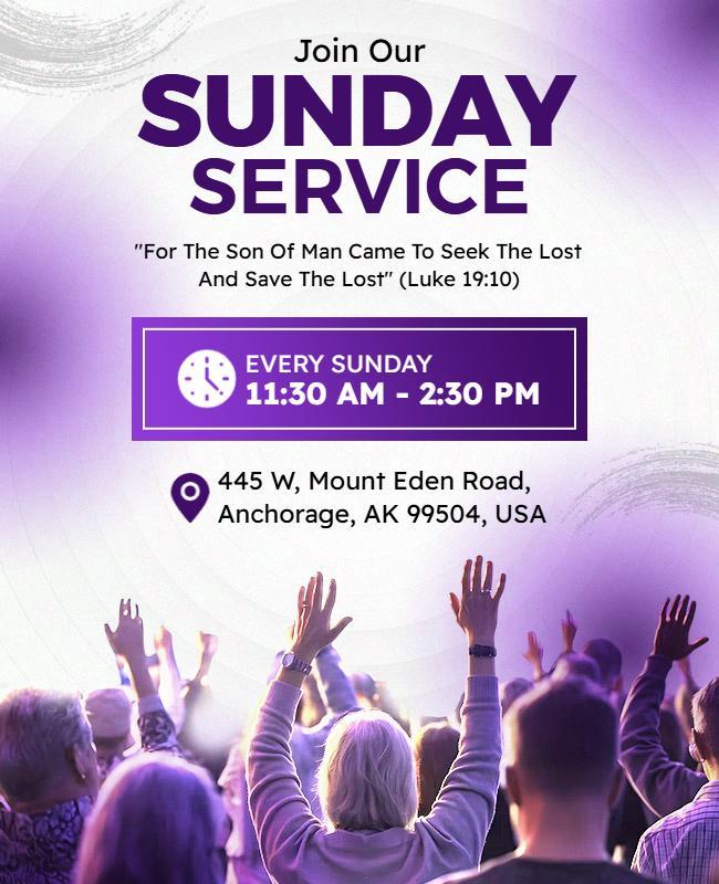 Weekly Sunday Church Service Gathering Flyer Template