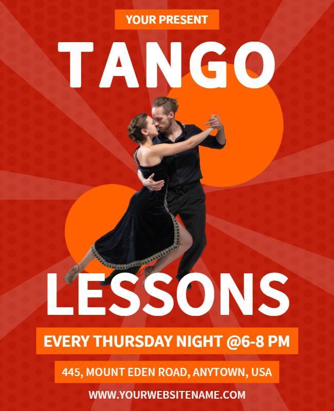 Weekly Tango Dance Lessons Flyer Template