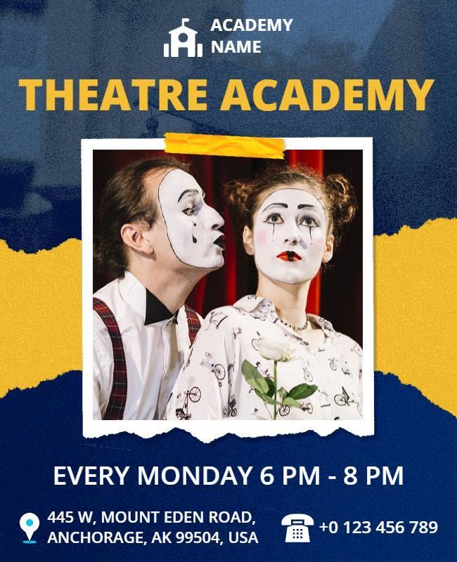 Weekly Theatre Academy Class Flyer Template