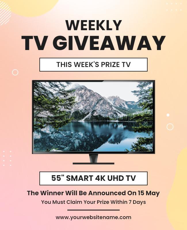 Weekly Tv Giveaway Promotion Flyer Template