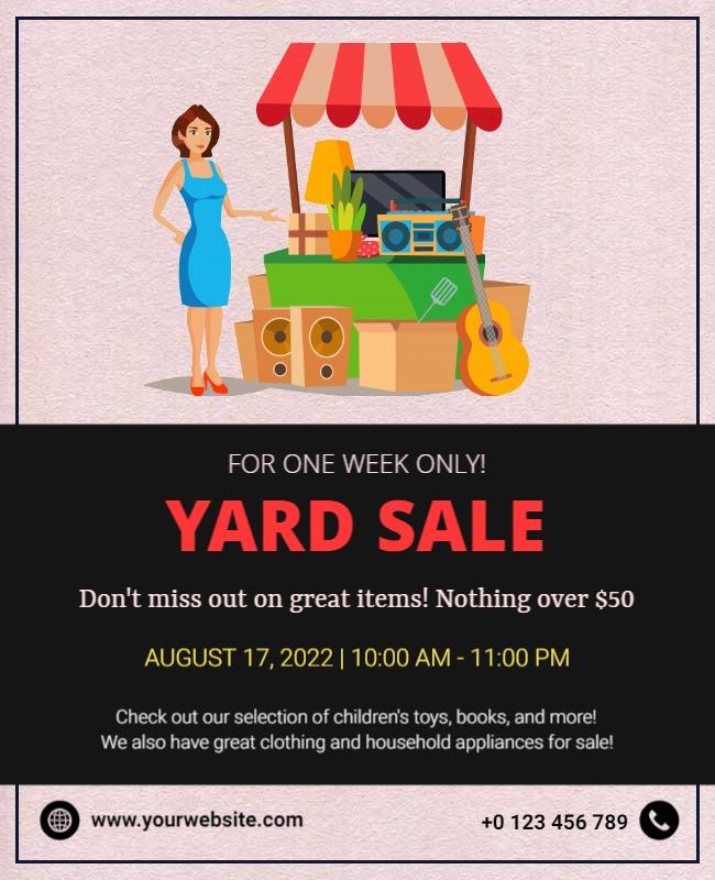 Weekly Vintage Yard Sale Event Flyer Template