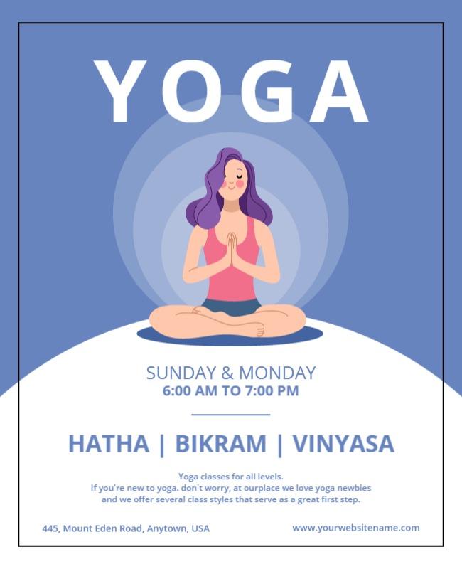 Weekly Yoga Class Schedule Flyer Template