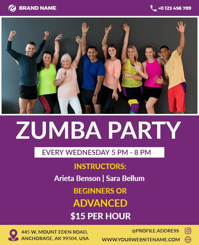 Weekly Zumba Dance Class Promotion Flyer Template