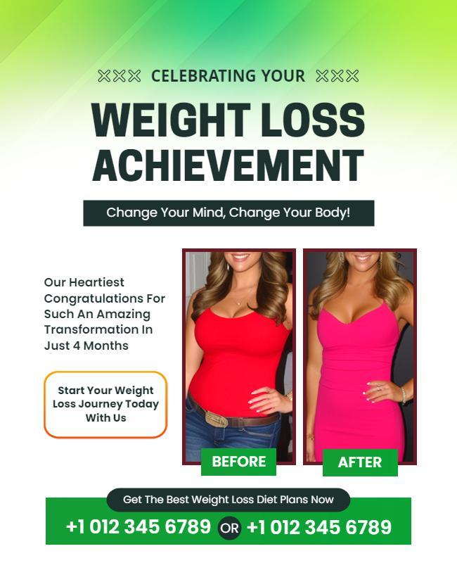 Weight Loss Achievement Celebration Flyer Template