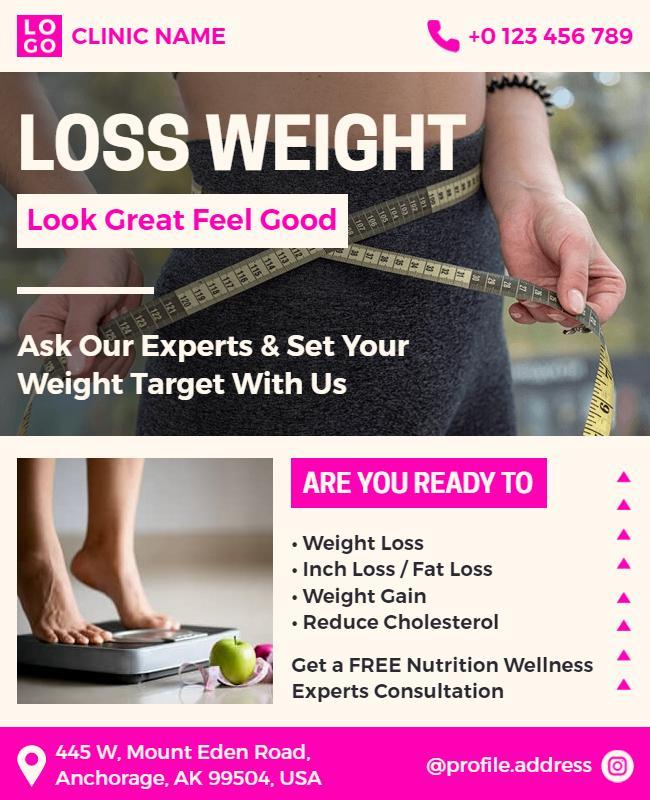 Weight Loss and Wellness Consultation Flyer Template