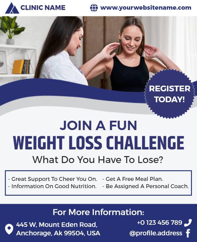 Weight Loss Challenge Promotional Flyer Template