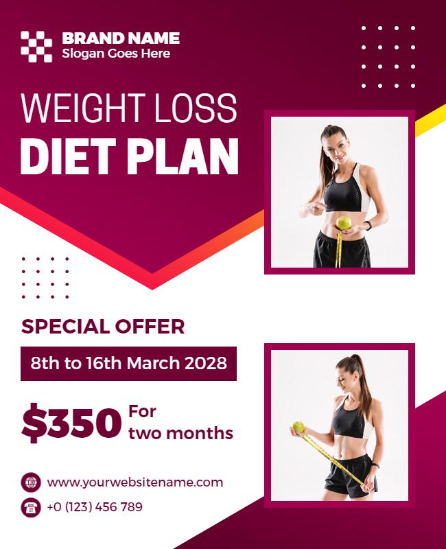 Weight Loss Diet Plan Promotional Flyer Template