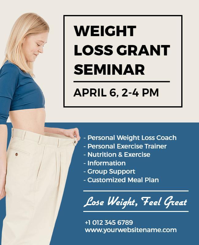 Weight Loss Grant Seminar Informational Flyer Template