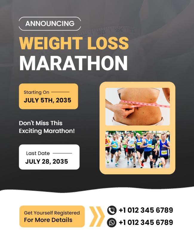 Weight Loss Marathon Event Flyer Template