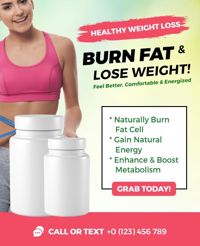 Weight Loss Supplement Promotion Flyer Template