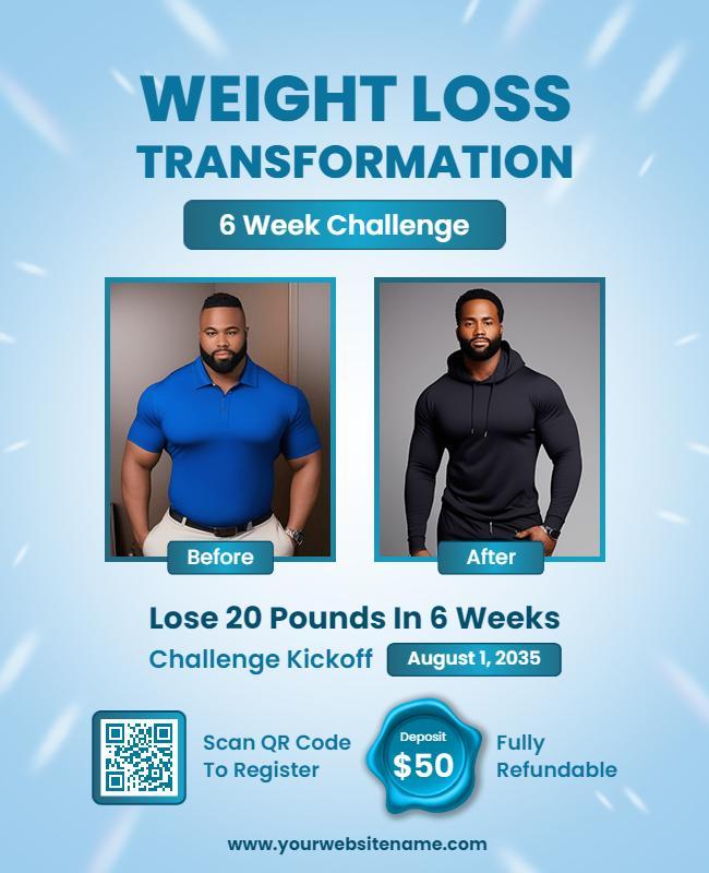 Weight Loss Transformation Challenge Flyer Template