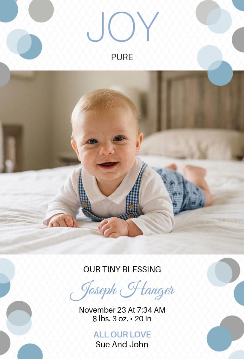 Welcome Baby Birth Announcement Template