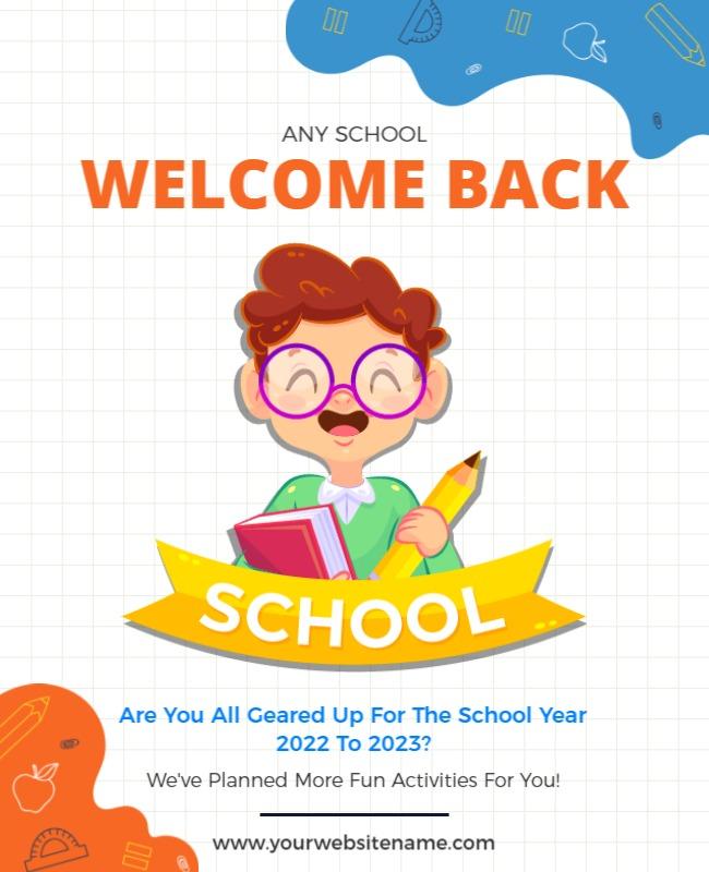 Playful Colorful Welcome Back to School Flyer Template