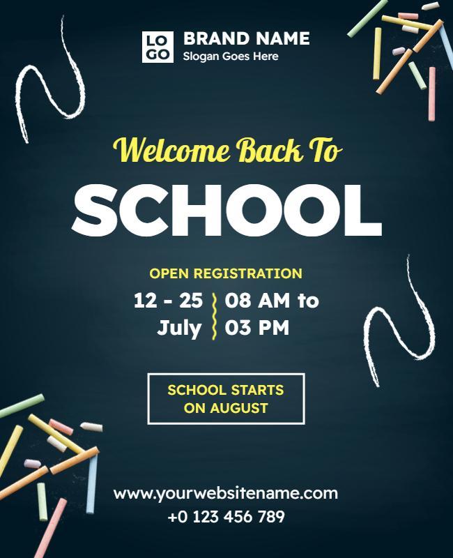 Welcome Back to School Registration Flyer Template