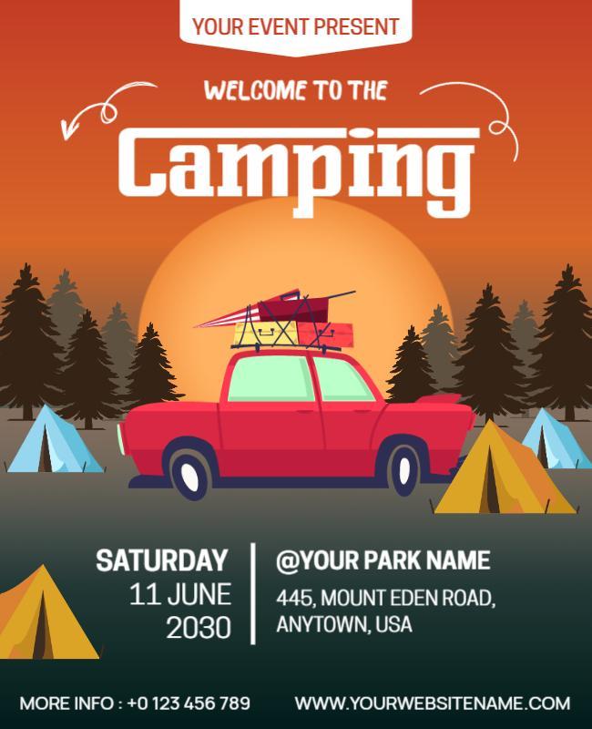 Welcome Camping Adventure Poster Template