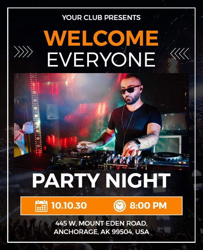 Welcome Everyone Dj Party Night Flyer Template