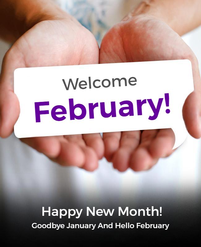 Welcome February Celebration Flyer Template