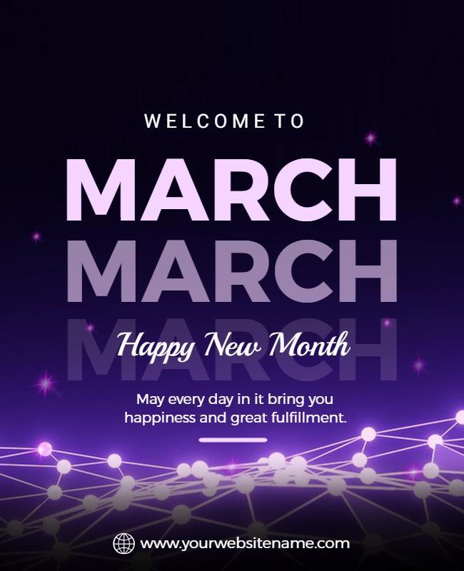 Welcome March Celebratory Greetings Flyer Template