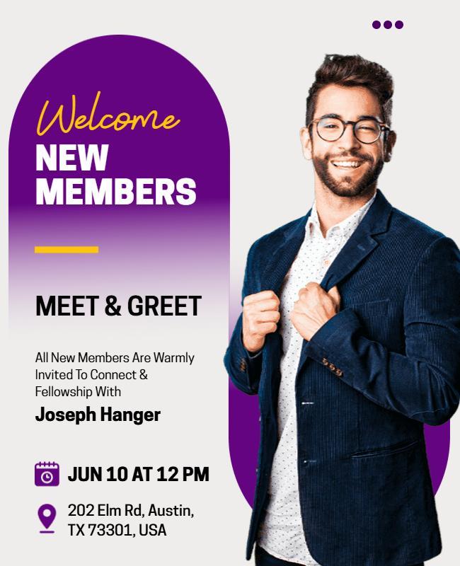 Welcome New Members Meet and Greet Flyer Template